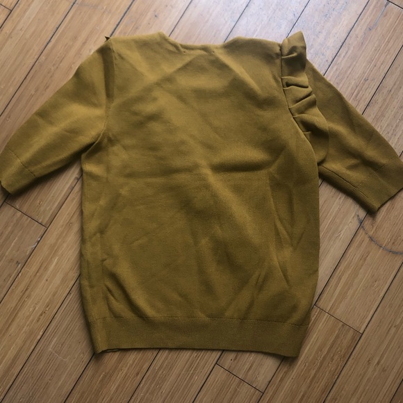 Ann Taylor Chartreuse Ruffle Sweater - Picture 3 of 3